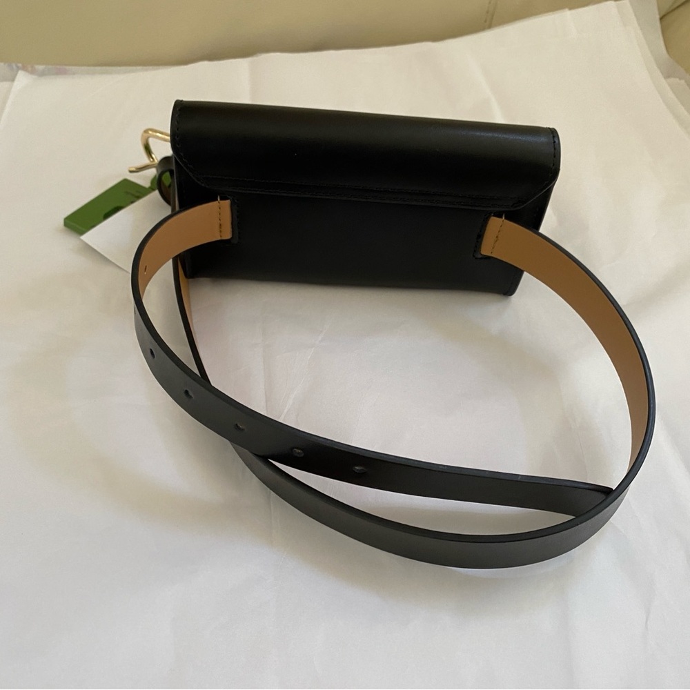 NWT Kate Spade Leather Black Belt Bag with Bow - Picture 6 of 9
